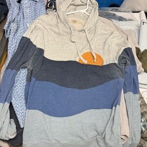 Faherty Sun & Waves Gray Sunwashed Slub Hoodie